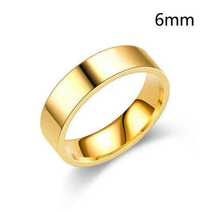 3/4/6/8mm Wide Stainless Steel Rings High Polished New Fashion Classic And Generous For Men's And Women's Кольцо Jewelry Gift