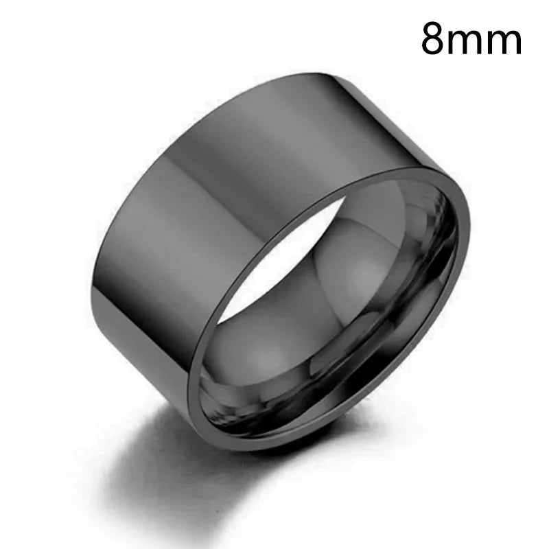 3/4/6/8mm Wide Stainless Steel Rings High Polished New Fashion Classic And Generous For Men's And Women's Кольцо Jewelry Gift