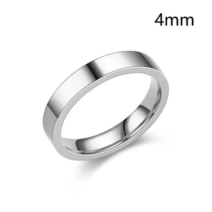 3/4/6/8mm Wide Stainless Steel Rings High Polished New Fashion Classic And Generous For Men's And Women's Кольцо Jewelry Gift