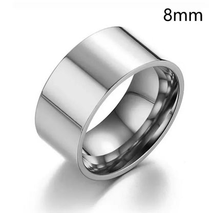 3/4/6/8mm Wide Stainless Steel Rings High Polished New Fashion Classic And Generous For Men's And Women's Кольцо Jewelry Gift