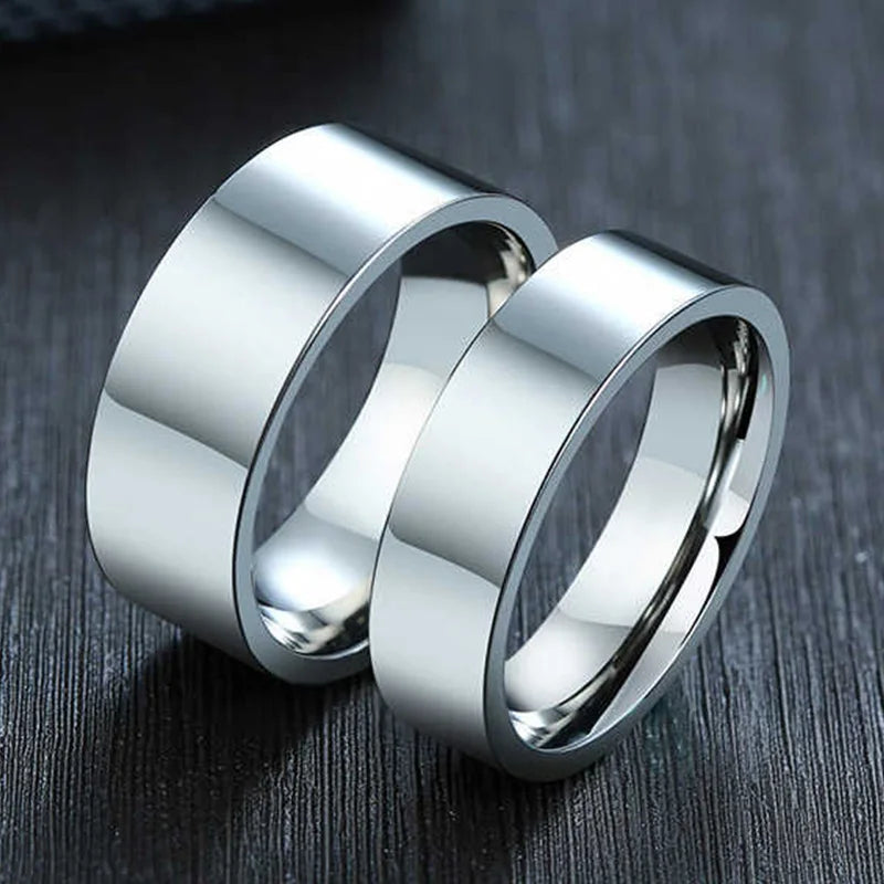 3/4/6/8mm Wide Stainless Steel Rings High Polished New Fashion Classic And Generous For Men's And Women's Кольцо Jewelry Gift