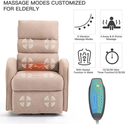 Lift Recliner Chair for Elderly, Electric Recliner with Heat & Vibration with Side Pocket & USB Port, Elderly Recliner Chair