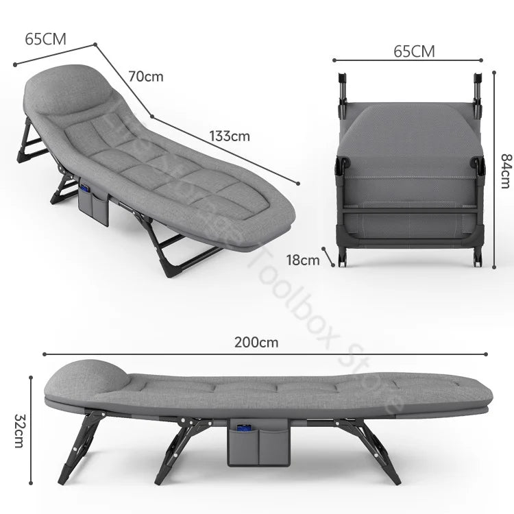 Portable Folding Chair Bed Lengthen Cot Office Hospital Napping Recliner Camping Simple Sleep Relax Chair Backrest chair Sofa