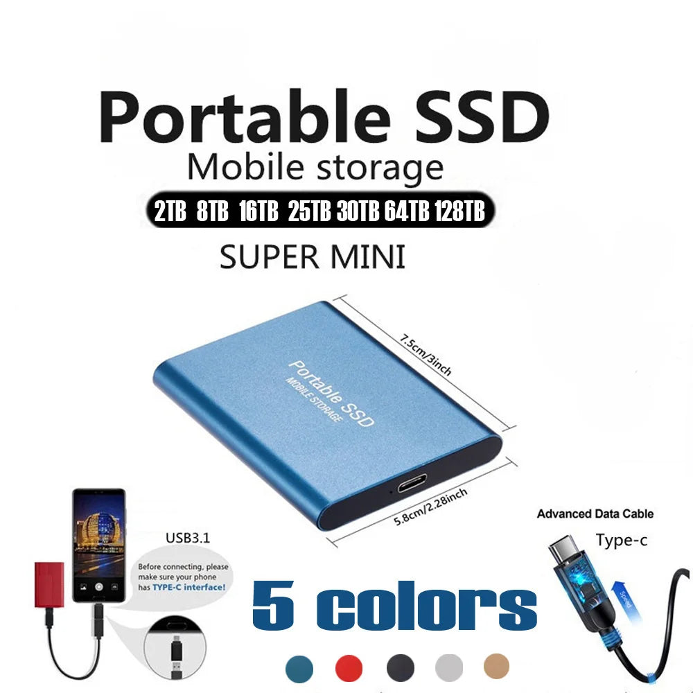 External SSD Hard Drive 1TB External Hard Disk 2TB High-Speed hard ssd