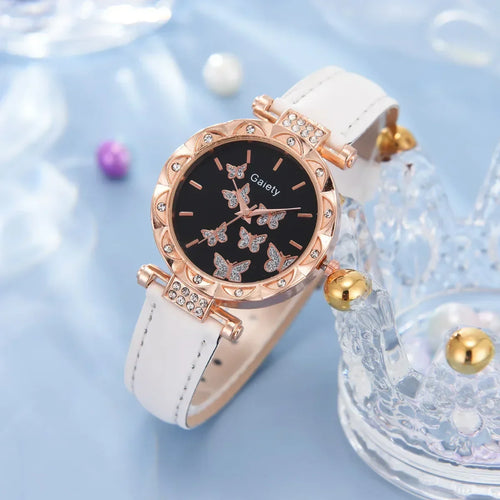 6/1pcs Set Women Watch Ring Necklace Earrings Bracelet Set Watches