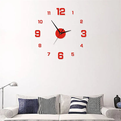 3D Luminous Wall Clock Frameless Acrylic DIY Digital Clock Wall