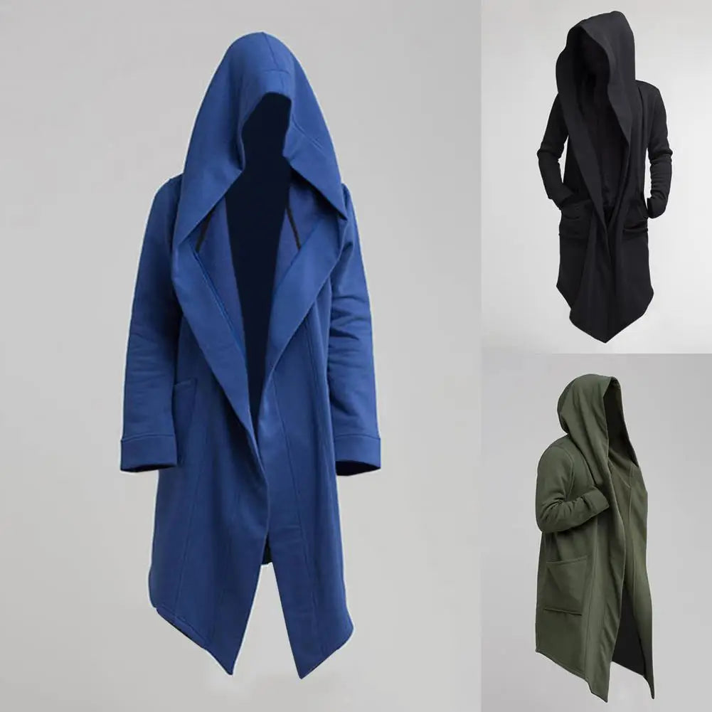 Fashionable Trench Coat  Warm Leisure Men Coat  Solid Color Long