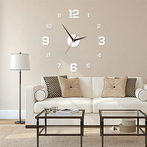 3D Luminous Wall Clock Frameless Acrylic DIY Digital Clock Wall