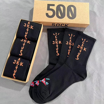 3 paires/boîte, livraison gratuite  Chaussettes d'équipage Cactus Jack