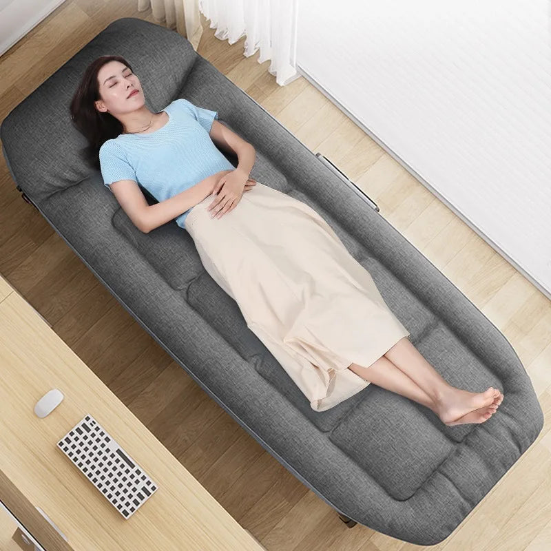 Nap Folding Bed Reinforced Extra Thick Single Artifact Simple Portable Office Nap Camp Bed Multi-functional Recliner Chair