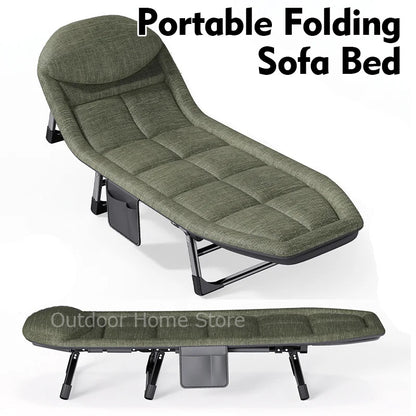 Lightweight Camping Bed Outdoor Folding Backrest Chair Relax Single Bed Sofa Household Comfortable Long Sun Bed Portable Chair