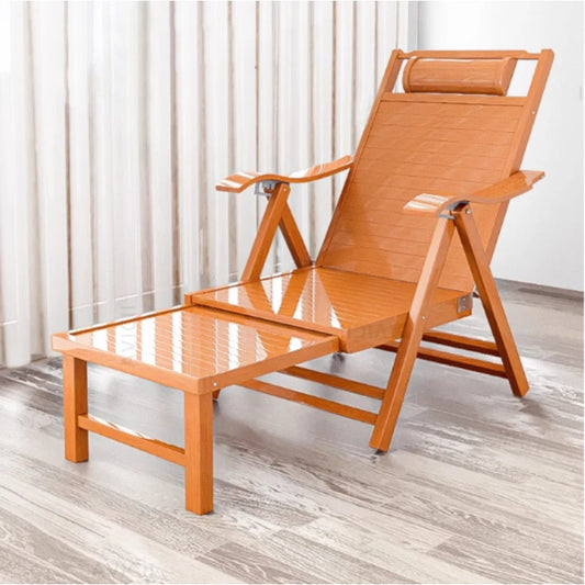 Nordic bamboo reclining chair adult Folding armchair bed relax lazy Sun lounger Design single bed lounge ergonomic Furniture