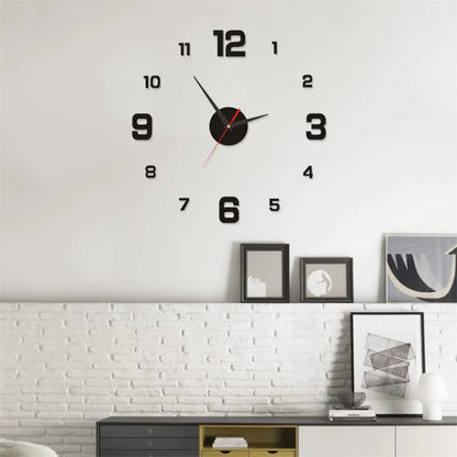 3D Luminous Wall Clock Frameless Acrylic DIY Digital Clock Wall