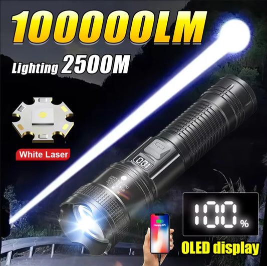 Powerful Rechargeable LED Flashlights High Power Tactical Flashlight Telescopic Zoom Torch Lamp Self Defense Camping Lantern