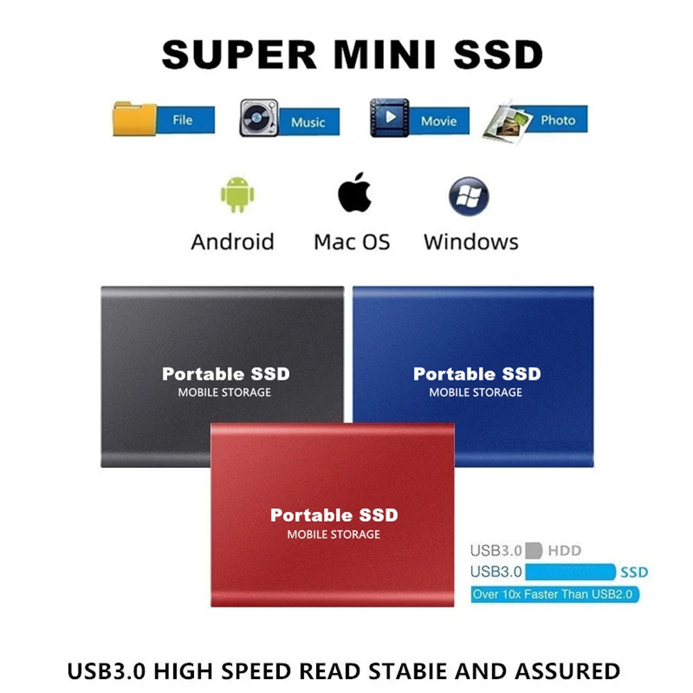 External SSD Hard Drive 1TB External Hard Disk 2TB High-Speed hard ssd