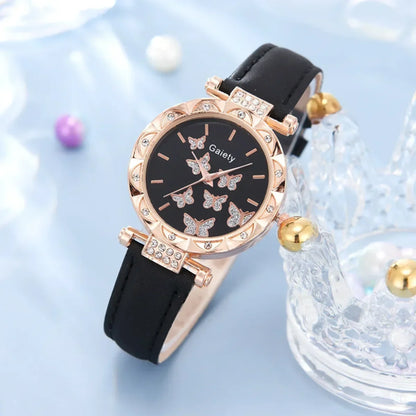 6/1pcs Set Women Watch Ring Necklace Earrings Bracelet Set Watches