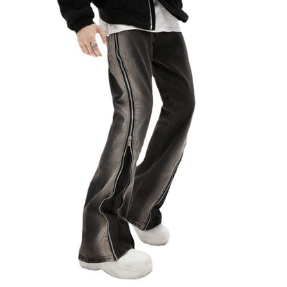 Design Zipper Straight-leg Trousers Men