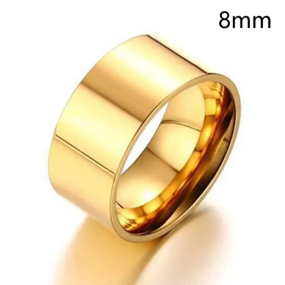 3/4/6/8mm Wide Stainless Steel Rings High Polished New Fashion Classic And Generous For Men's And Women's Кольцо Jewelry Gift