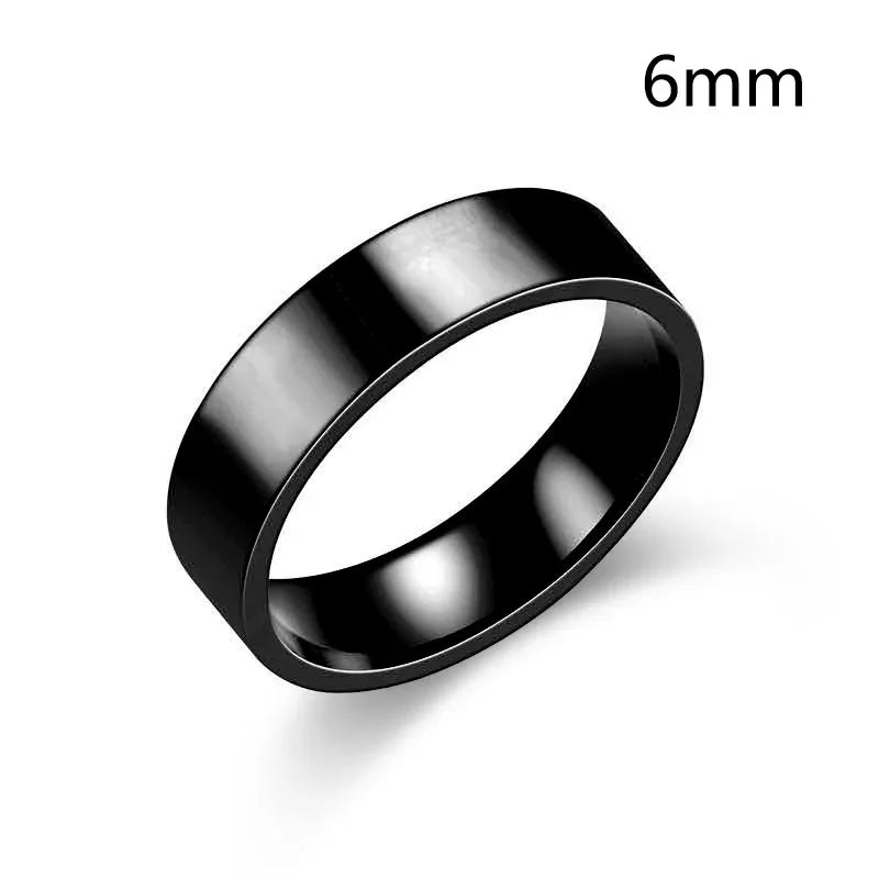 3/4/6/8mm Wide Stainless Steel Rings High Polished New Fashion Classic And Generous For Men's And Women's Кольцо Jewelry Gift