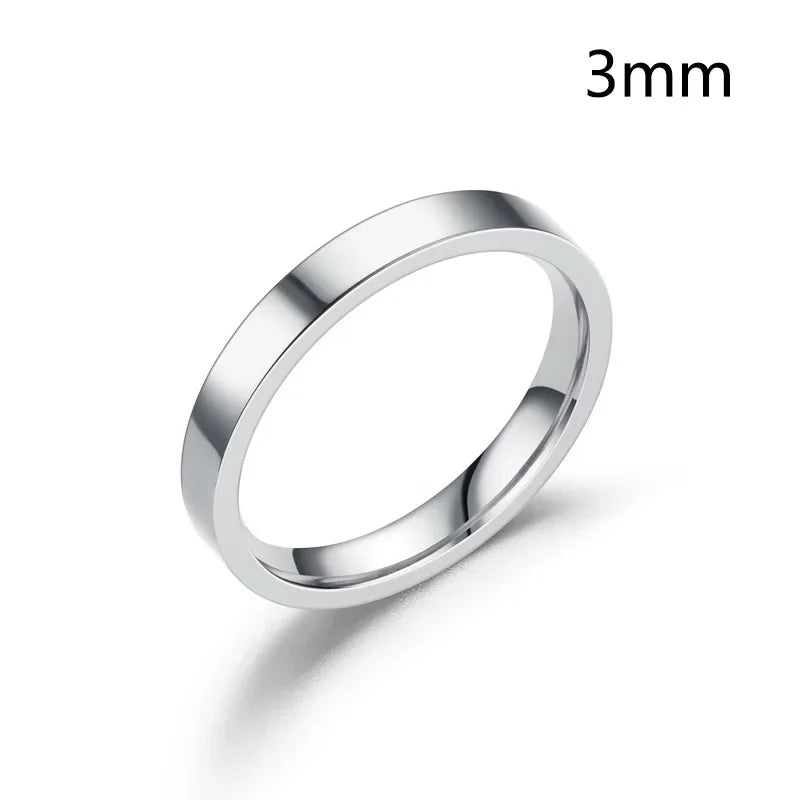 3/4/6/8mm Wide Stainless Steel Rings High Polished New Fashion Classic And Generous For Men's And Women's Кольцо Jewelry Gift