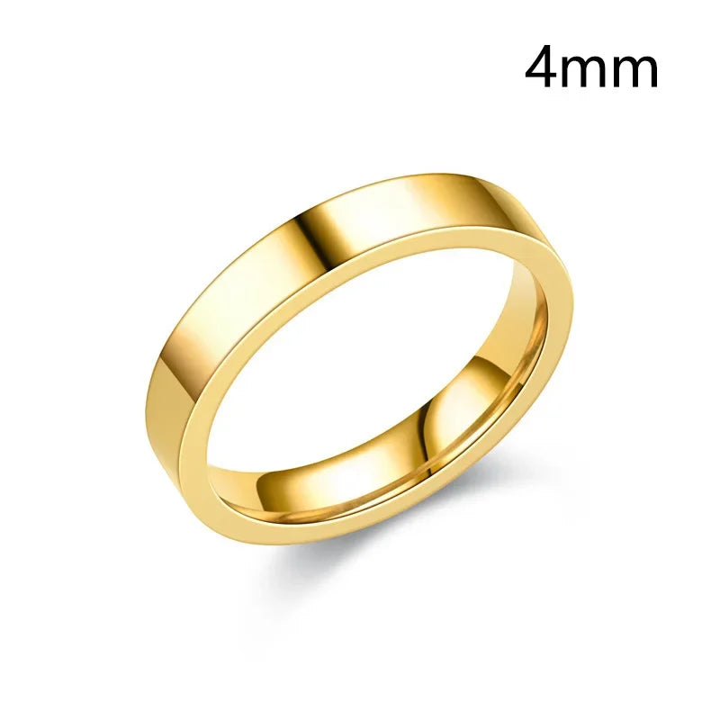 3/4/6/8mm Wide Stainless Steel Rings High Polished New Fashion Classic And Generous For Men's And Women's Кольцо Jewelry Gift