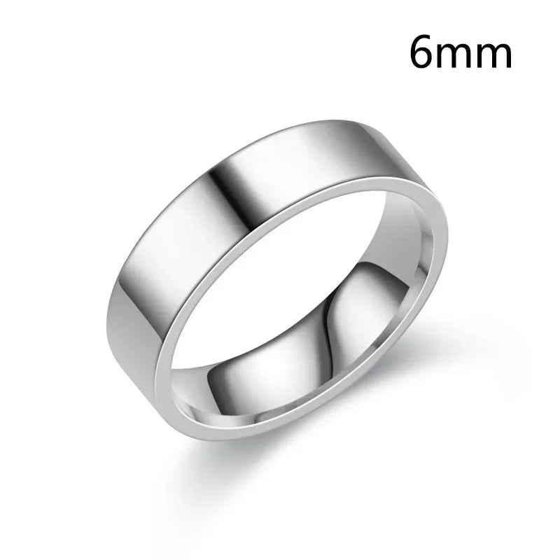 3/4/6/8mm Wide Stainless Steel Rings High Polished New Fashion Classic And Generous For Men's And Women's Кольцо Jewelry Gift